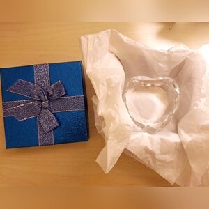 Rosenthal vintage Faceted crystal clear heart decor paperweight